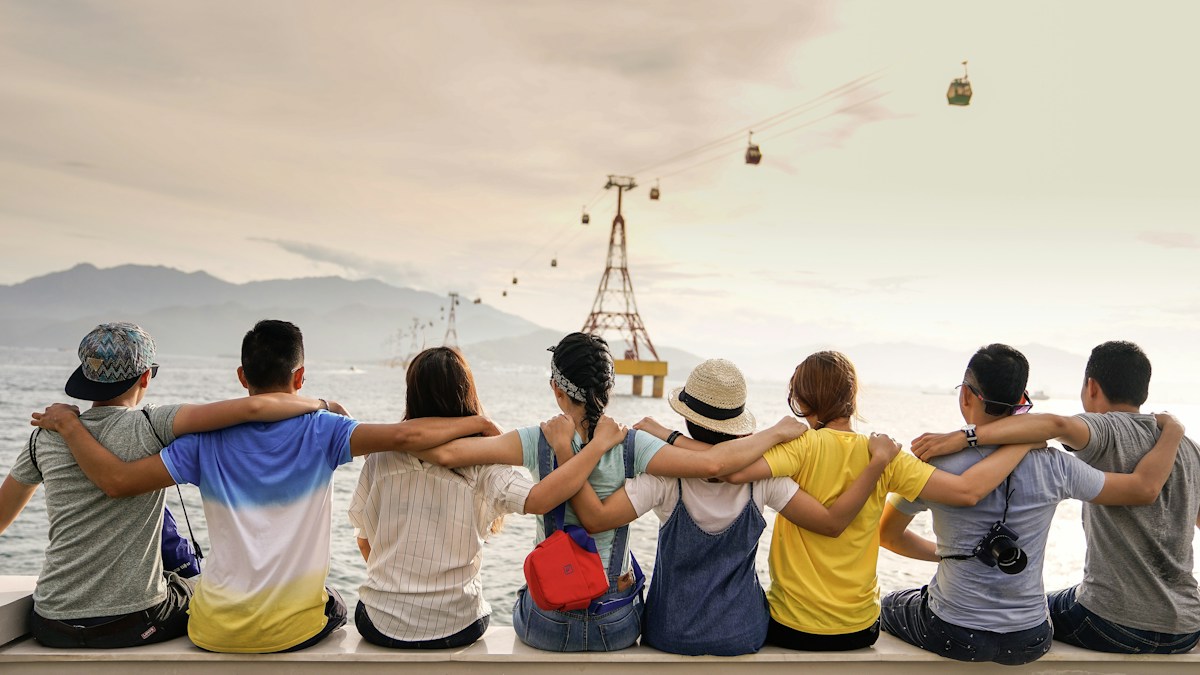 A group of friends enjoying time together outdoors